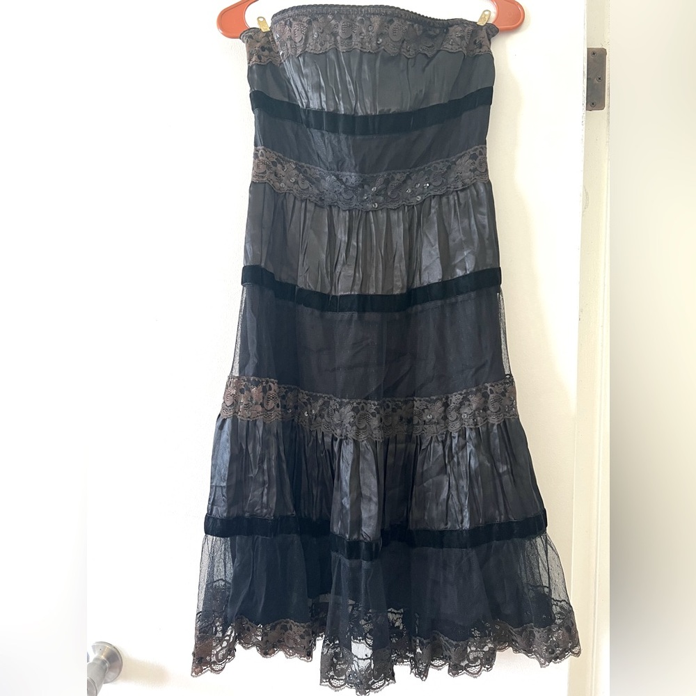 Strapless black dress